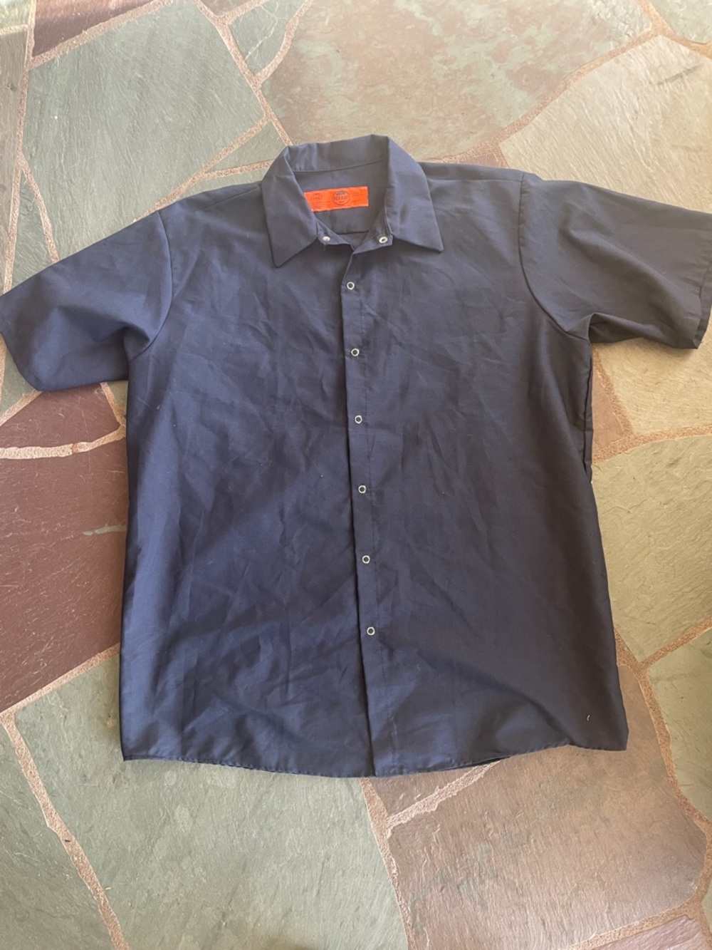 NWOTShort-Sleeve Casual Button-Down Shirt in Navy